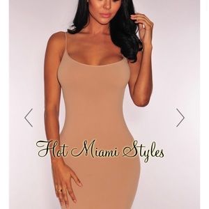 Nude Spaghetti Strap Seamless Slip Dress